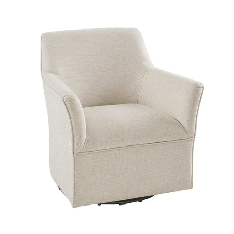 Upholstered Swivel Glider Chair with Flared Arms and Metal Base - Accent Chairs