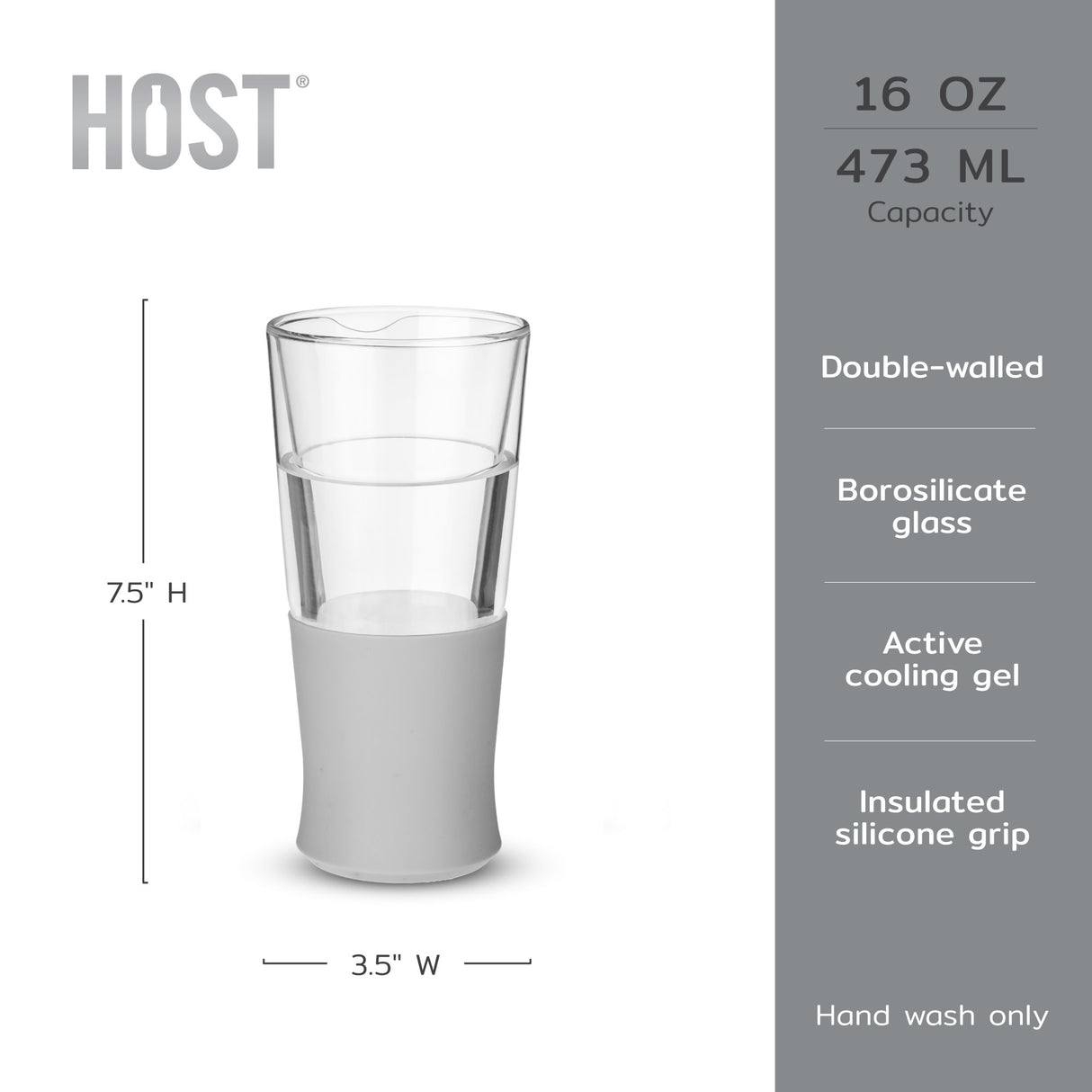 Host Beer Freeze™ Cooling Pint Glass – 16 oz (Set of 2)