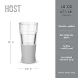 Host Beer Freeze™ Cooling Pint Glass – 16 oz (Set of 2)
