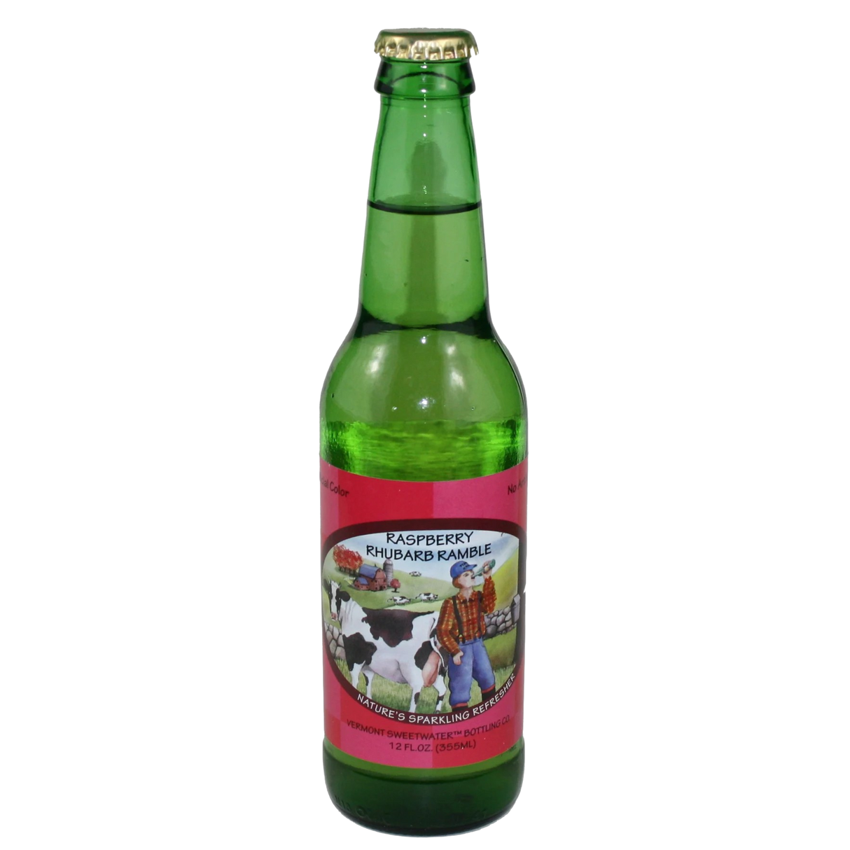 Vermont Sweetwater All Natural Glass Bottle Soda (Raspberry Rhubarb Ramble)