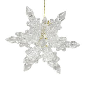 Spunglass Ornament - Clear Snowflake