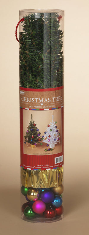18 Inch Christmas Tree with 20 Ornaments - Green