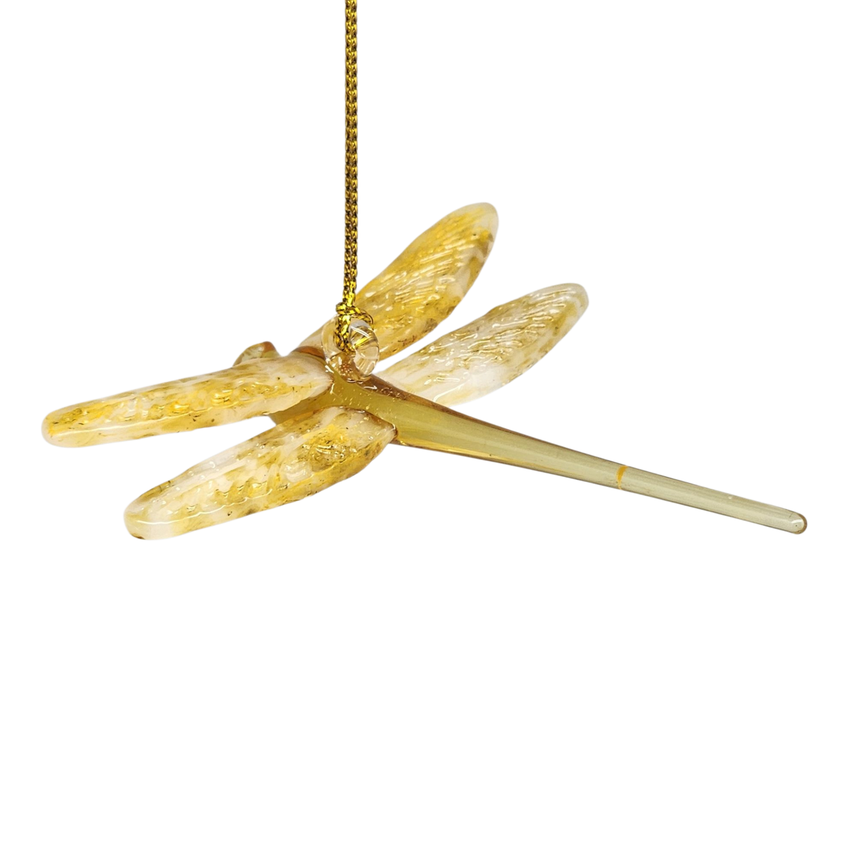 Egyptian Glass Dragonfly Ornament - Yellow