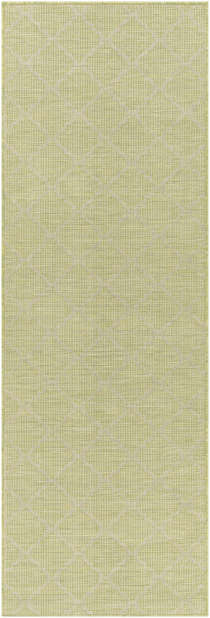 Unique Outdoor Trellis Area Rug, Olive Green - Clearance