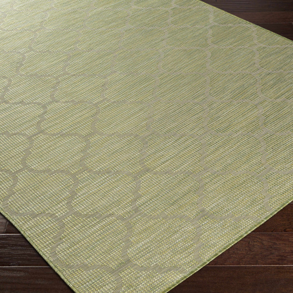 Unique Outdoor Trellis Area Rug, Olive Green - Clearance