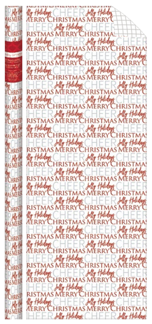 Traditional Roll Wrap - 40" x 288" - Christmas Text