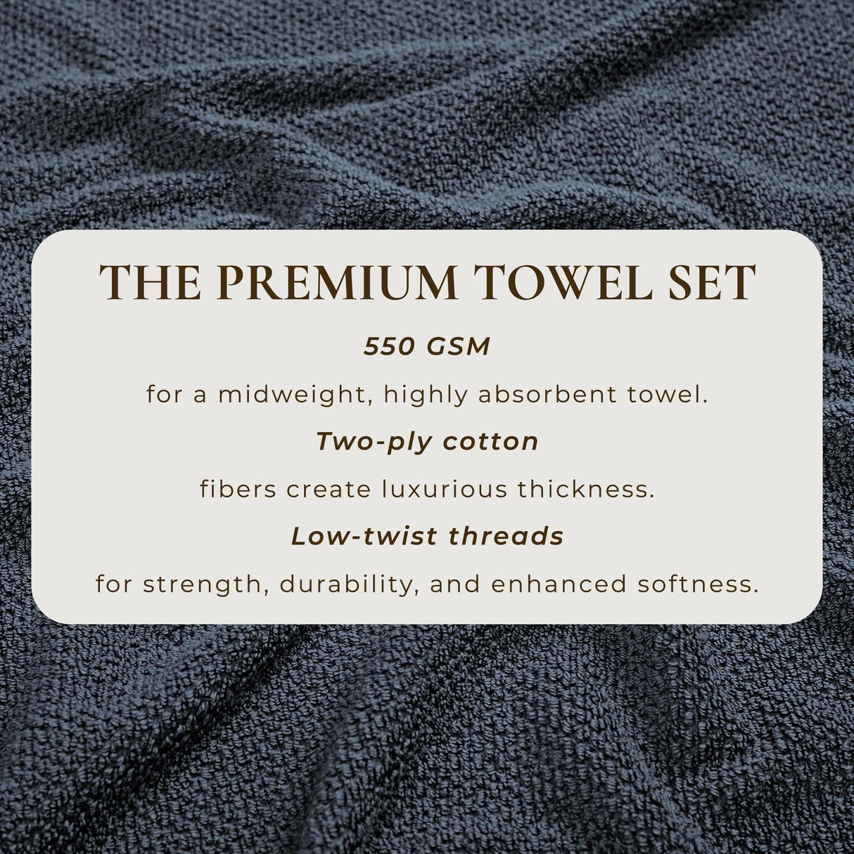 Cotton textured bath towel set - acacia collection