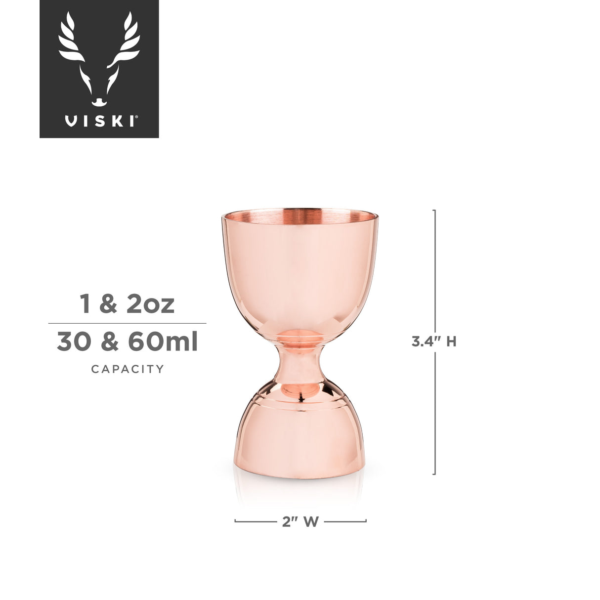 Copper canterbury jigger by viski®