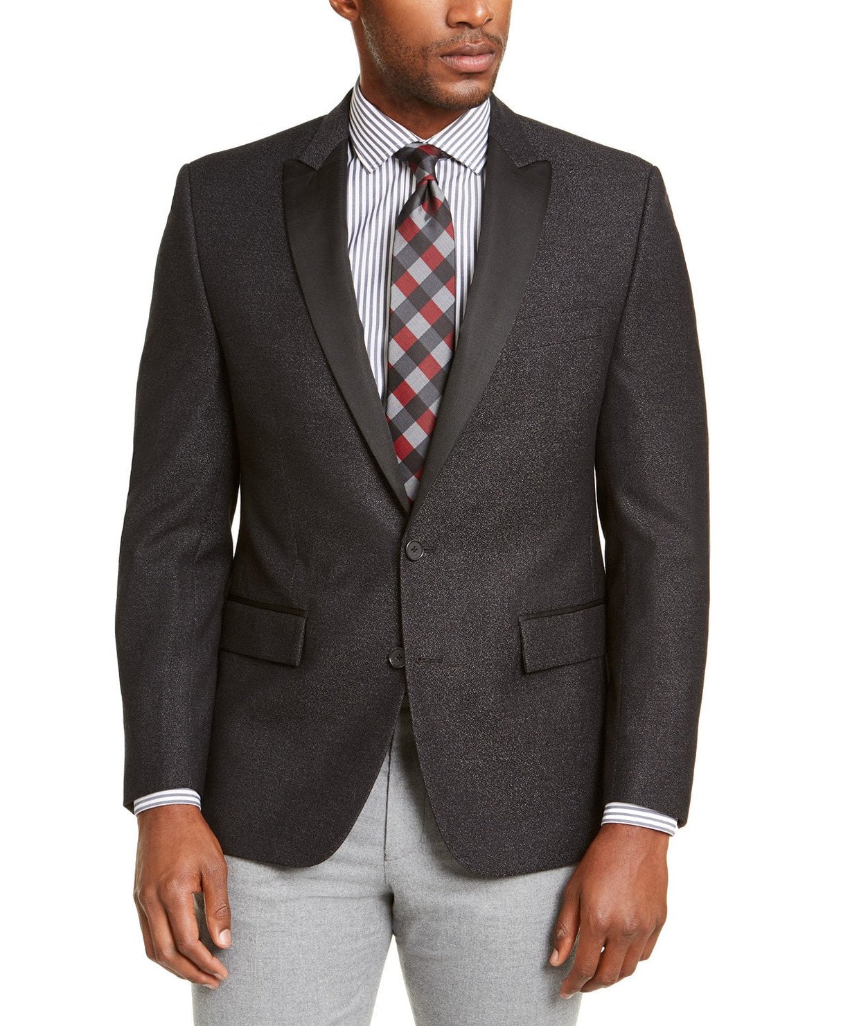 Ryan Seacrest Distinction Men's Modern-Fit Dinner Jacket Gray Size 42