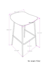 Horizons Faux Leather Stool with Padded Seat and Footrest, Set of 2
