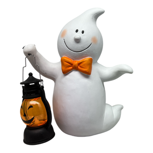 Friendly Ghost with Pumpkin Lantern