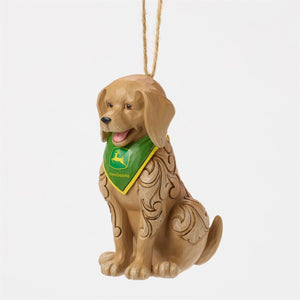 Dog Wearing John Deere Bandana Ornament