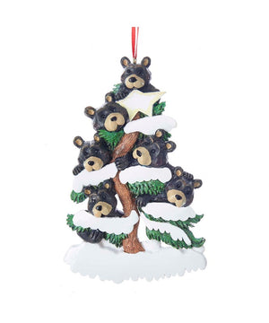 Bear Family on Tree Ornament - Family of 6
