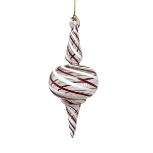 Peppermint Striped Spire Glass Ornament