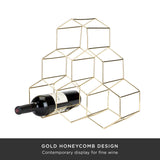 Belmont geo 6-bottle counter top wine rack in gold viski®