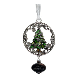 Merry Christmas Evergreen Tree - Colors of Christmas Ornament