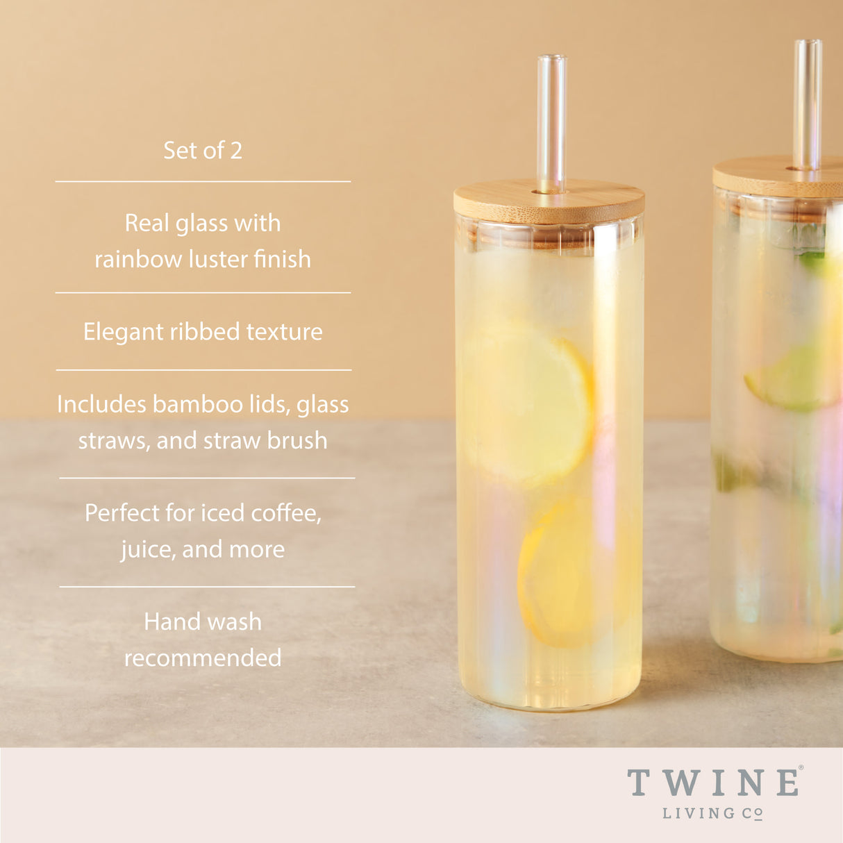 Rainbow luster tumblers set by twine living®