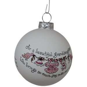 Christmas Keepsake Glass Ornament - For a Beautiful Granddaughter