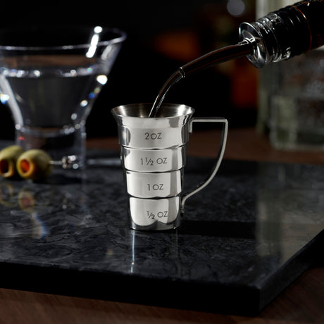 Harrison stepped jigger in silver viski®
