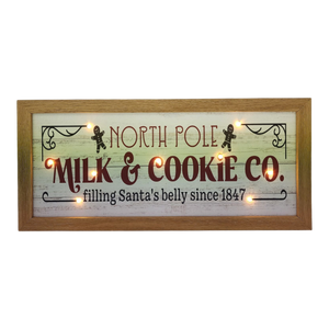 North Pole Milk & Cookie Co. Lighted Sign