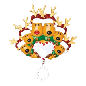 New Reindeer Family Of 6 - Ornament