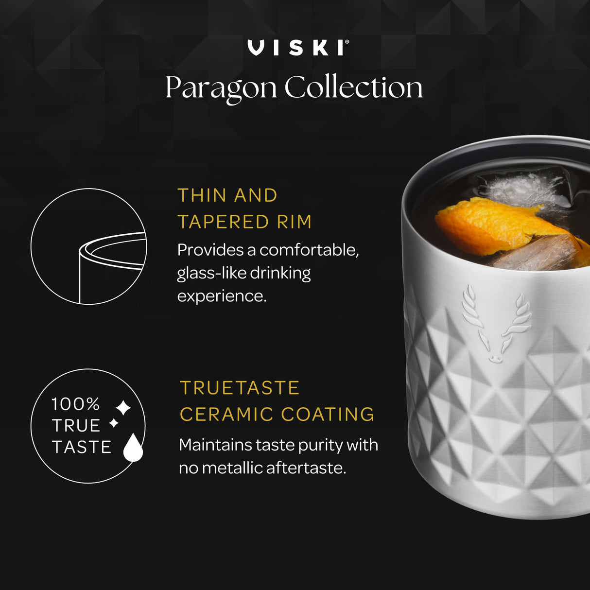 Paragon stainless steel rocks tumbler in rose viski®