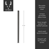 Warren stainless steel lowball straws in gunmetal viski®