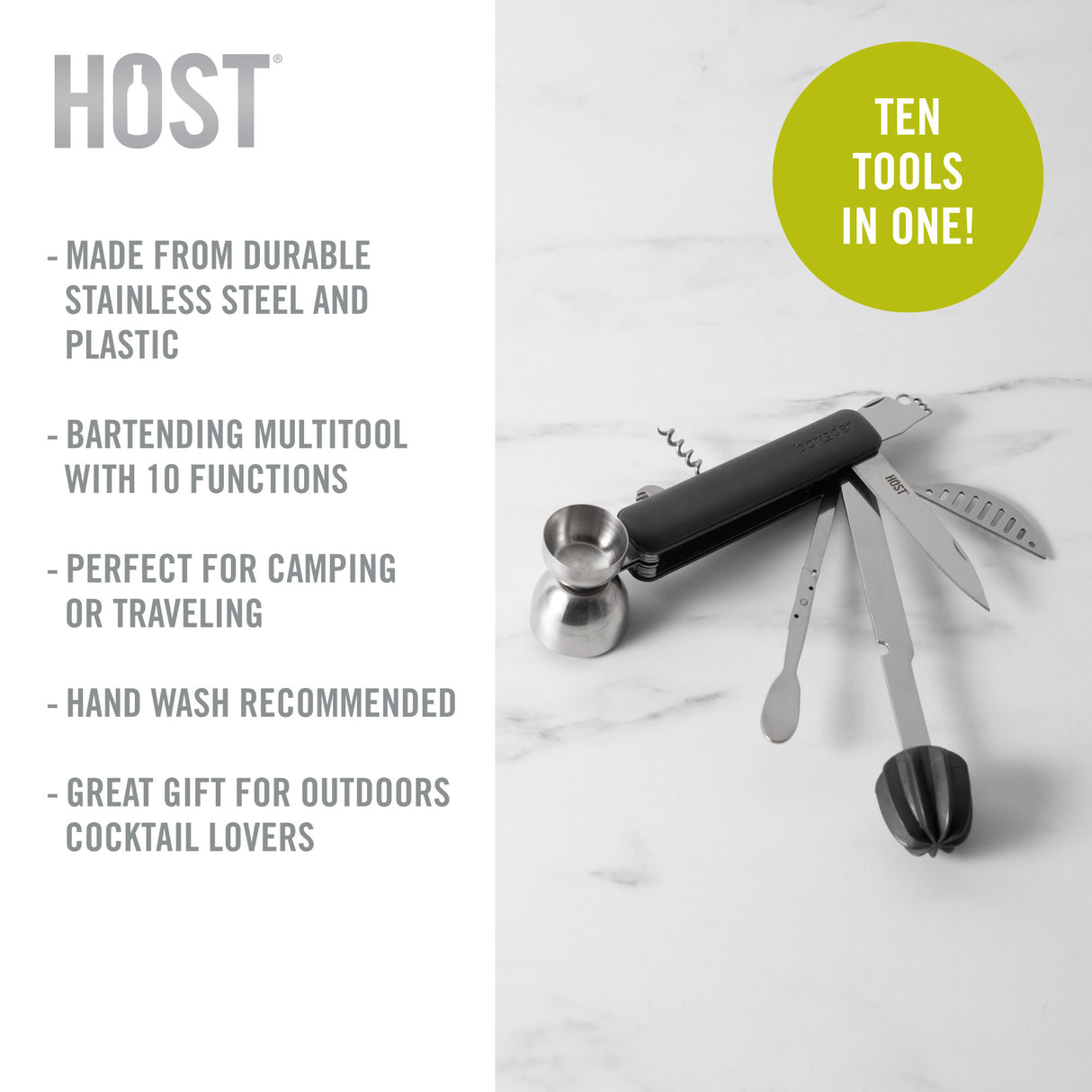 Bar10der 10 in 1 tool in black by host®