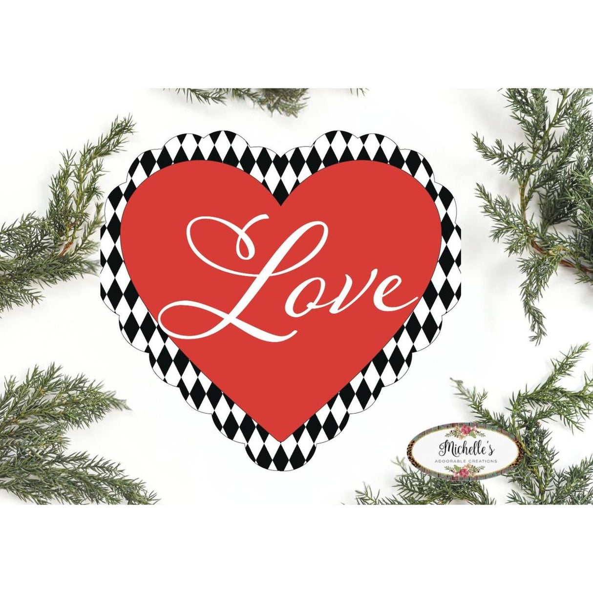 Valentine Love Harlequin Heart Sign