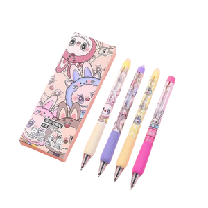 Labubu Erasable Press Gel Pen Cute Labubu pen-4pcs Set