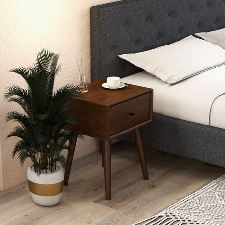 Valor Solid Wood Nightstand with Tapered Legs - Nightstands