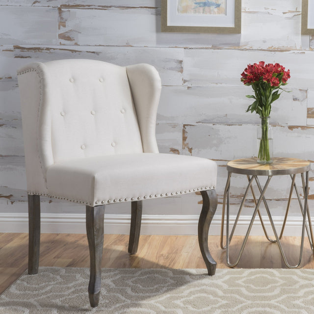Valsa Upholstered Accent Chair with Nailhead Trim and Wing Back - Accent Chairs