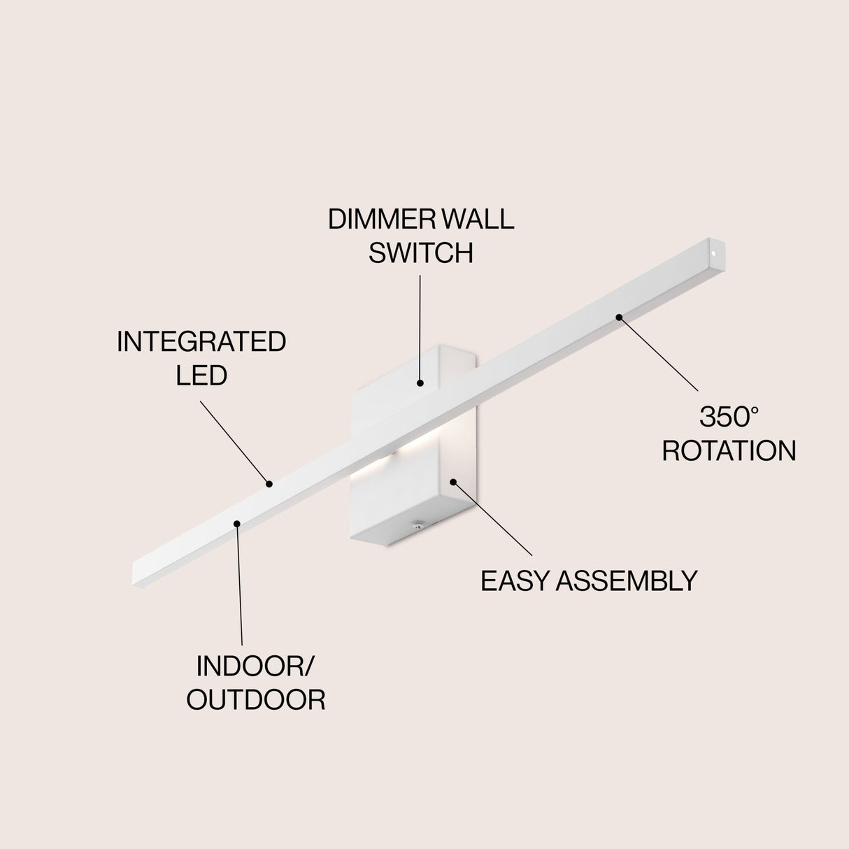 Vara modern minimalist indoor/outdoor metal 350 - degree rotatable dimmable integrated led wall sconce - Tuesday Morning - Outdoor Lighting