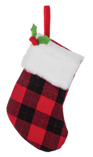 Mini Stocking Gift Card Holder - Red/Black Plaid