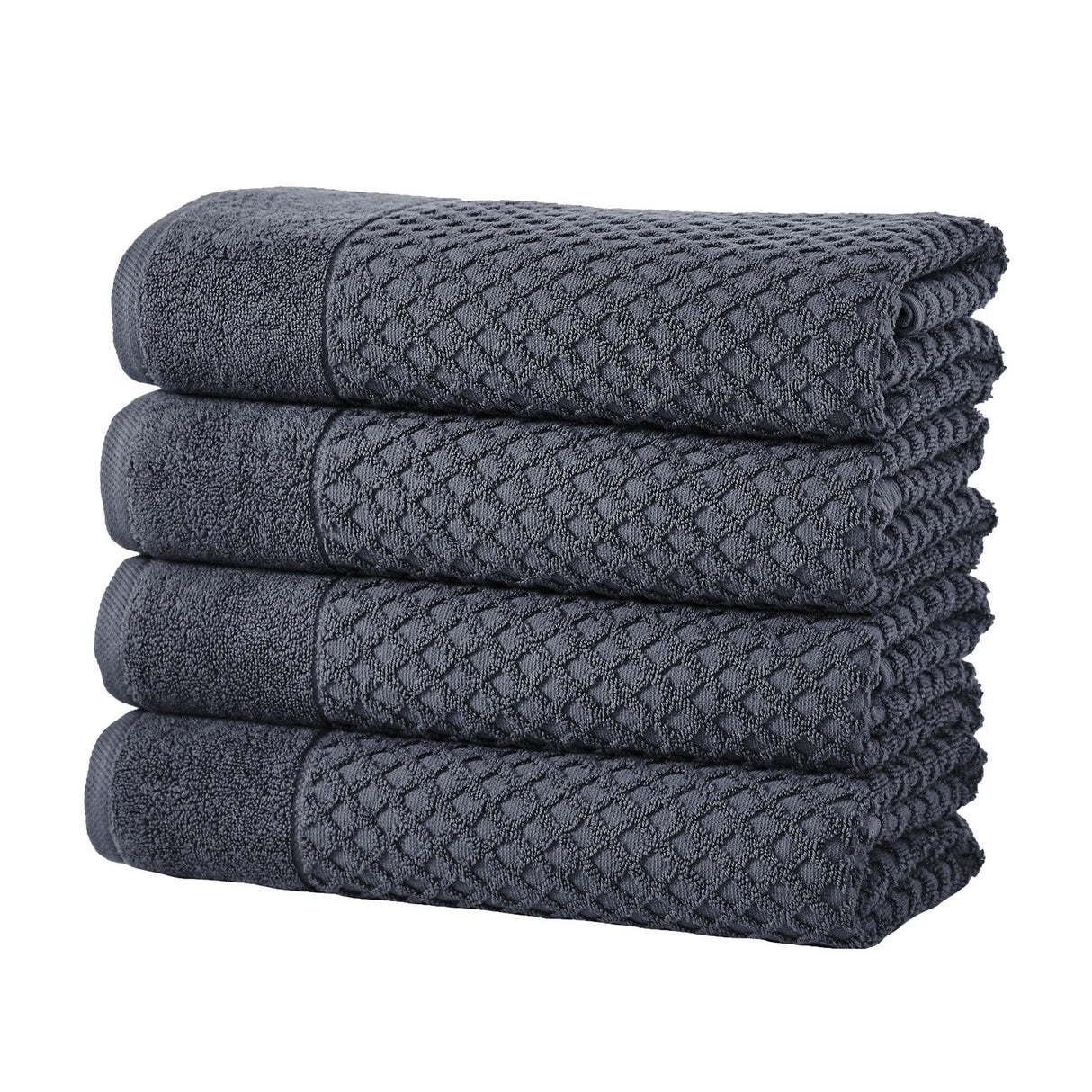 Cotton diamond waffle weave bath towel set - grayson collection