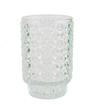 Glass Diamond Cut Mini Hurricane