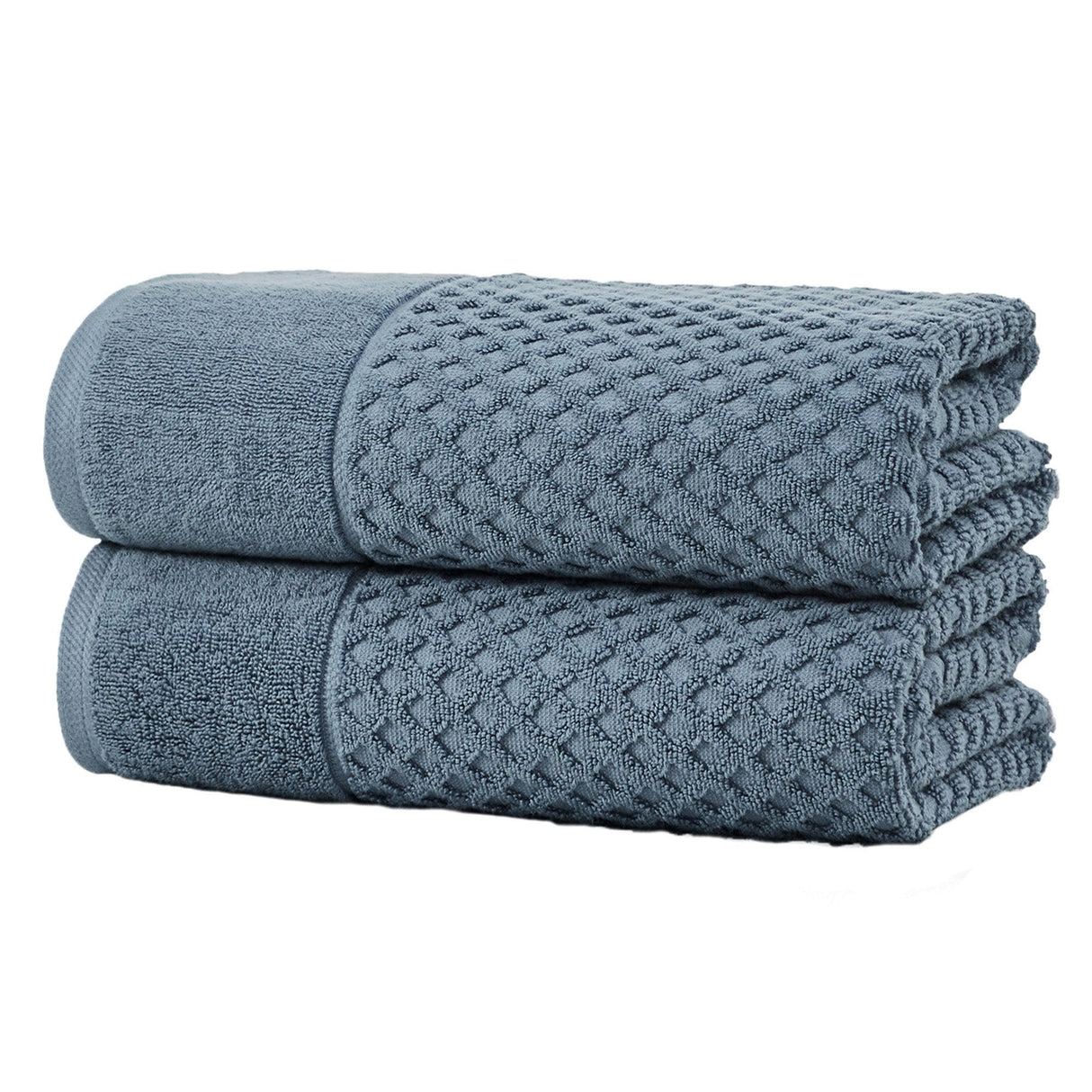 Cotton diamond waffle weave bath towel set - grayson collection