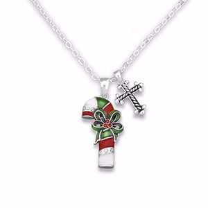 Crystal Candy Cane Necklace