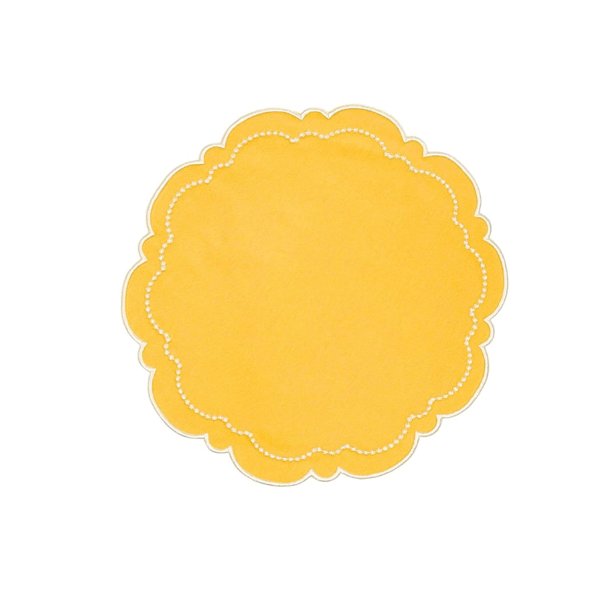 Velora Yellow Round Fabric Placemats Cotton Blend