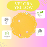 Velora Yellow Round Fabric Placemats Cotton Blend