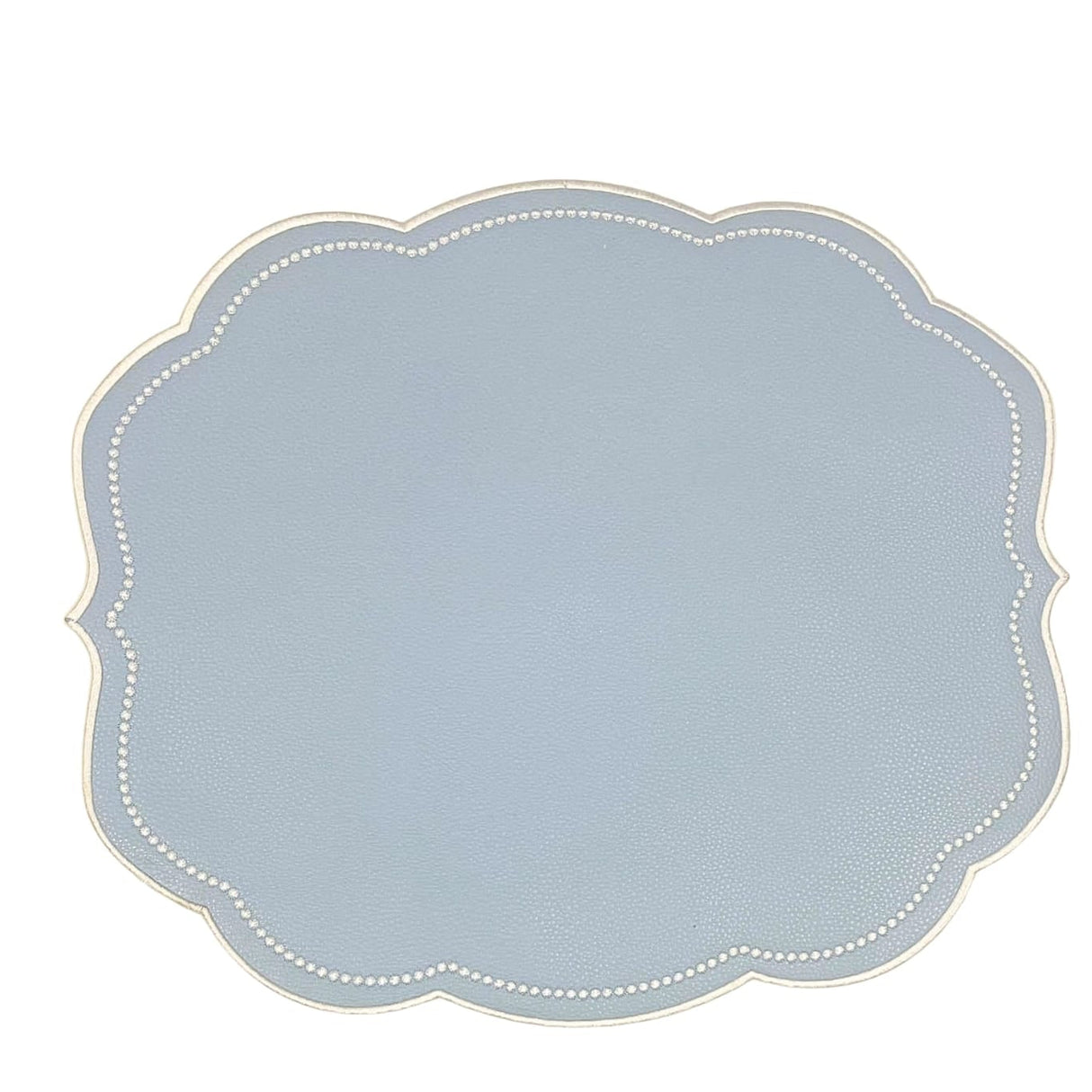 Velour Light Blue Rectangle Faux Leather Placemat