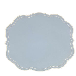 Velour Light Blue Rectangle Faux Leather Placemat
