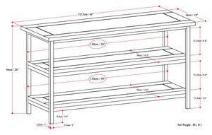 Skyler 60 Inch Wide Solid Mango Wood TV Stand in Dark