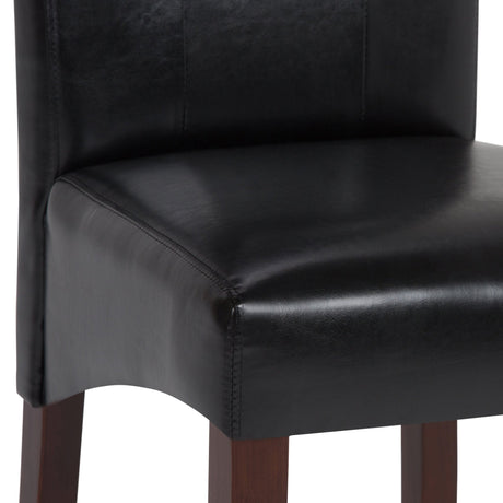Veritas Faux Leather Dining Chair with Button Tufted Back and Solid Wood Legs, Set of 2 - Dining Chairs