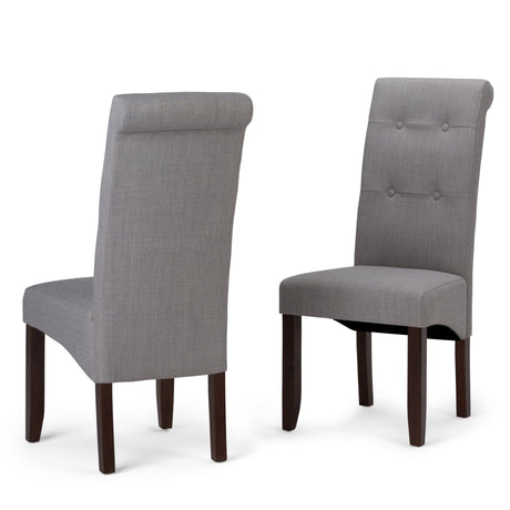 Veritas Upholstered Dining Chair with Button Tufted Back and Solid Wood Legs, Set of 2 - Dining Chairs