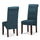 Veritas Upholstered Dining Chair with Button Tufted Back and Solid Wood Legs, Set of 2 - Dining Chairs