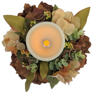9-Inch Autumn Candle Ring with LED Pillar Candle