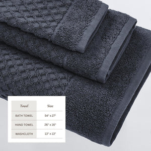 Cotton Diamond Waffle Weave Bath Towel Set - Grayson Collection