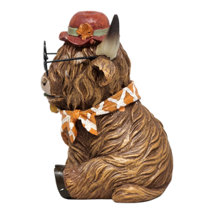 Dapper Highland Cow Figurine - Girl - 5 Inch