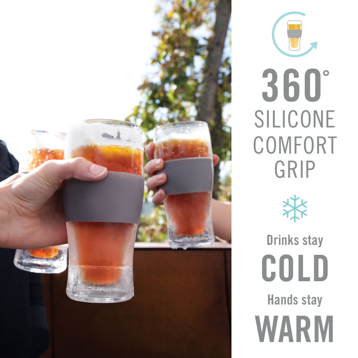 Beer freeze™  16 oz Cooling pint glass Set of 4